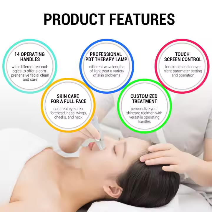 10 in 1 Hydro Face Care Facial Deep Cleaning Microdermabrasion Machine Ance Treatment Probe Plasma Pen Beauty Ance Care Machine