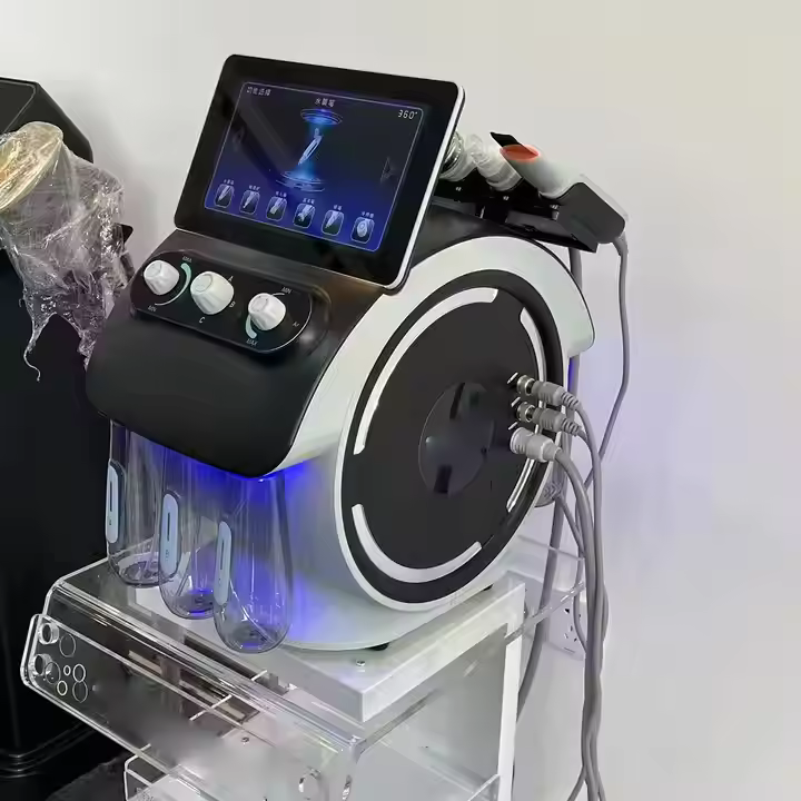 Portable Hot Selling 6 in 1 360 Visible Hydrogen Oxygen Water Facial Beauty Machine with Nano Water Oxygen Spray Pen Clear Skin