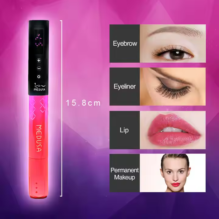 Wireless Rechargeable Professional MEDUSA Aluminum Permanent Makeup Machine PMU Machine Pen Gun for Body Art PMU Set